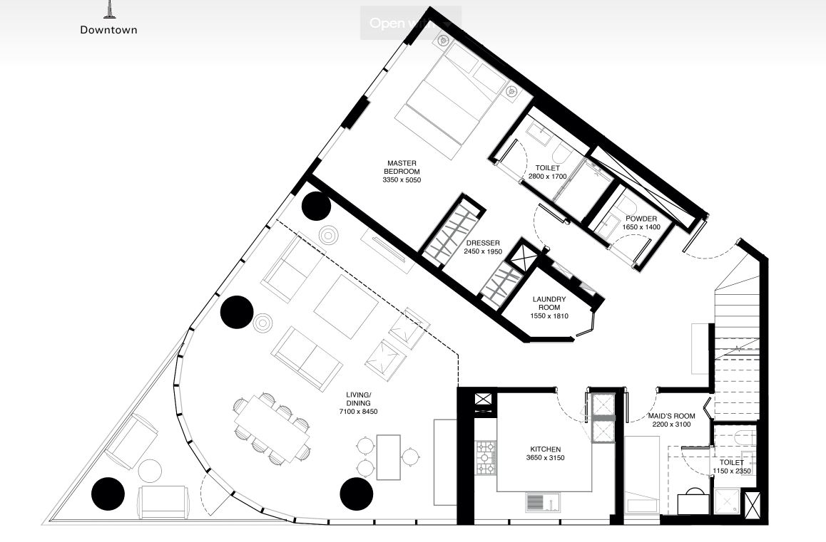 4 Bedroom Duplex Lower Floor Waves Grande Floor Plan